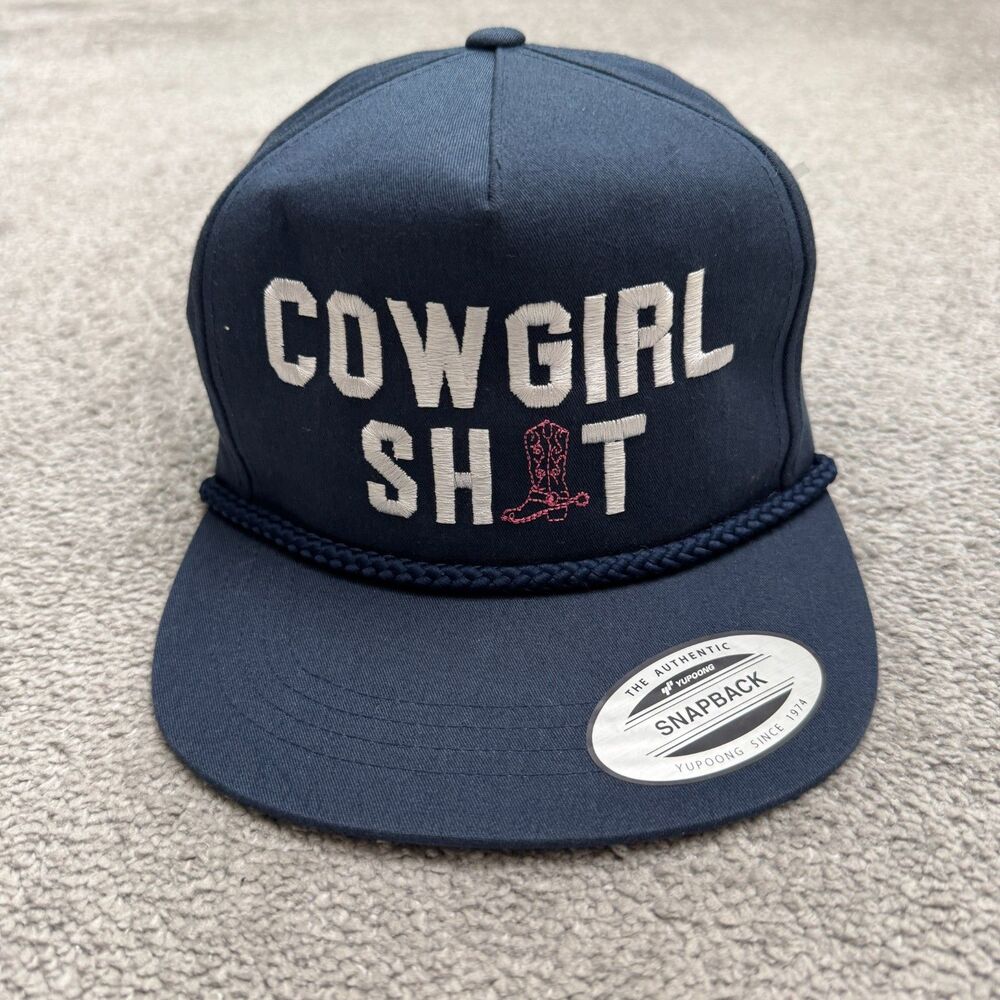 Yupoong Pancho's Surf Shop Cowgirl Sh*t Snapback Hat Cap Navy Blue Pismo Beach